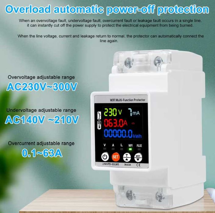 Contor de electricitate WiFi 63A 230VAC