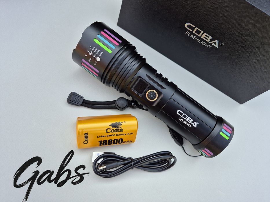 Мощен алуминиев  LED фенер COBA CB-W517 ,2000м