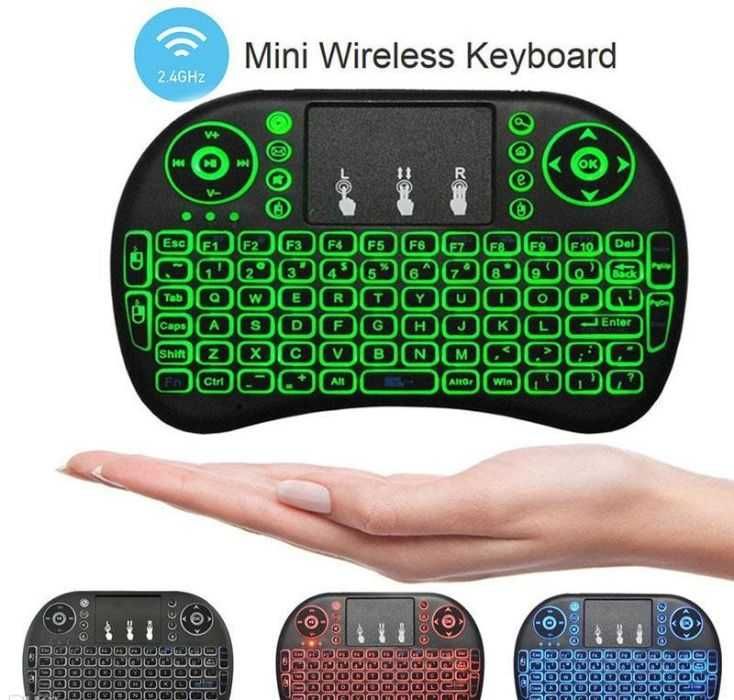 Мини Безжична светеща клавиатура с тъчпад за лаптоп,тв,телефон,таблет