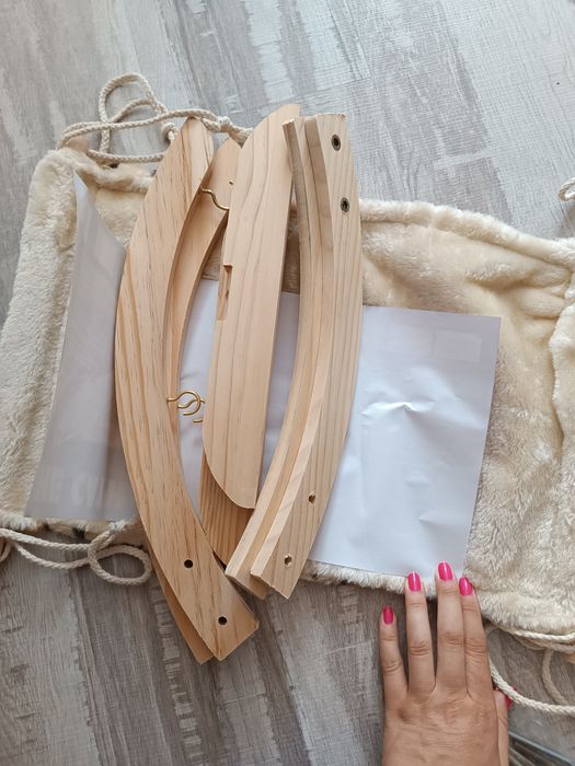 hamac patut pat culcus pentru pisici cu doua fete, din lemn, nou