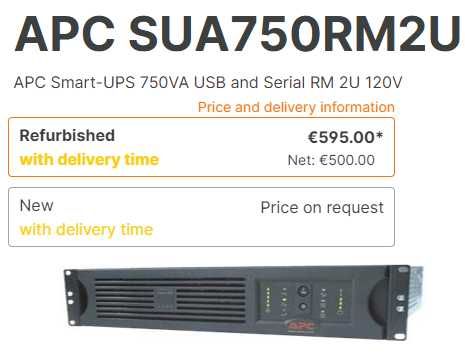 UPS APC SmartSUA (5kVA,3kVA,2.2kVA,1.5kVA,1kVA,750VA,700VA) SINUS, AVR