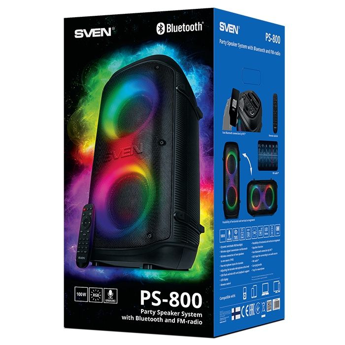 Портативная колонка SVEN PS-800 черный