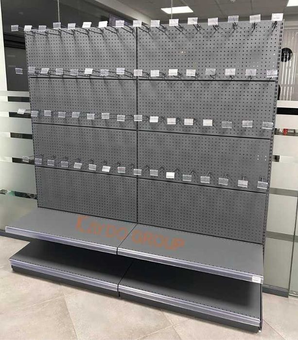 ПРОМО Стенен и Островен стелаж с перфо гръб- НОВИ, НАЛИЧНИ