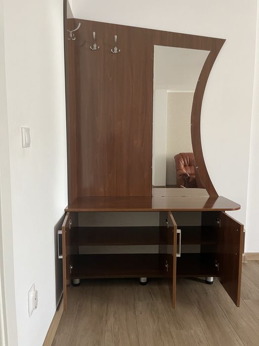 Cuier hol complet- oglindă, cuier si dulap încălțăminte