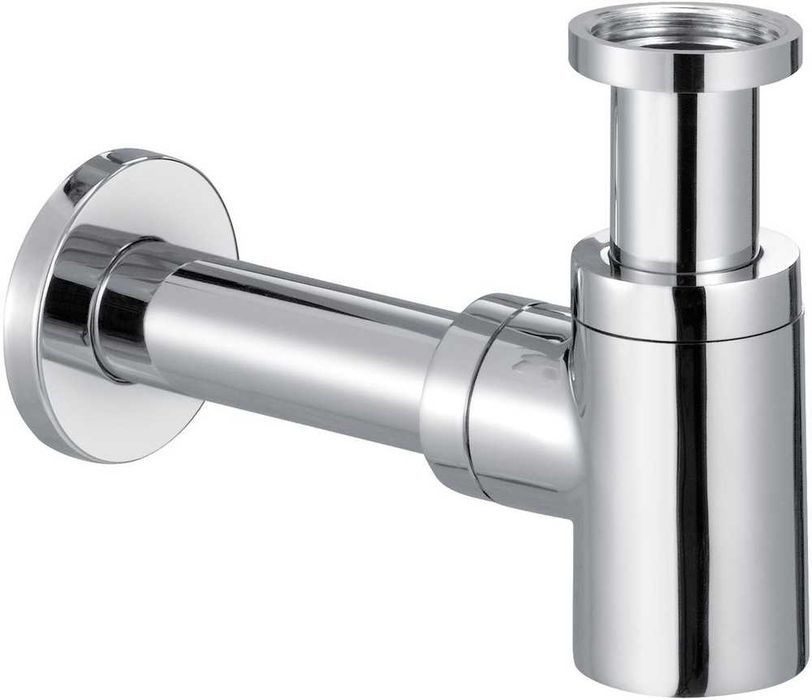 Дизайнерски сифoн “бутилка” за мивка Jacob Delafon – хром, стенен