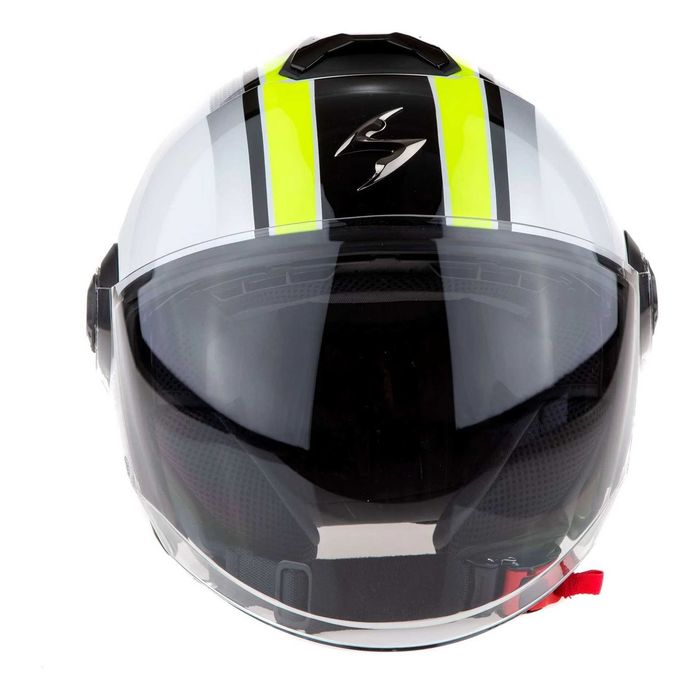 Скутер мото каска Scorpion Exo-City II VAL Fluo/White,вградени очила