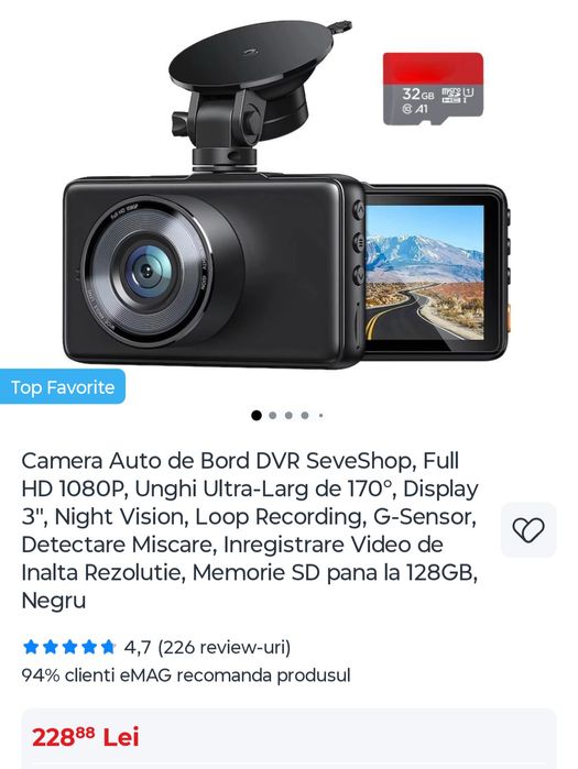 Vând cameră de bord Full HD