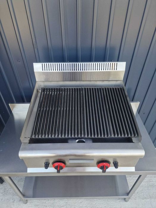 Plita cu Roca Vulcanica si Grill din fonta,5 kg de roca inclusa,GazGPL