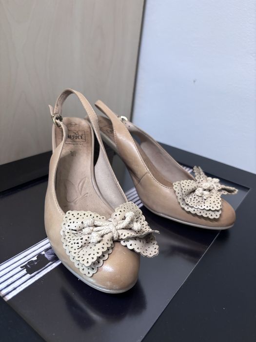Sandale de piele cu toc Caprice