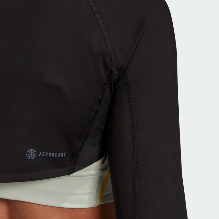 Bustiera Adidas HIIT 45 Seconds Bolero Aeroready Black/​Carbon M 12-14