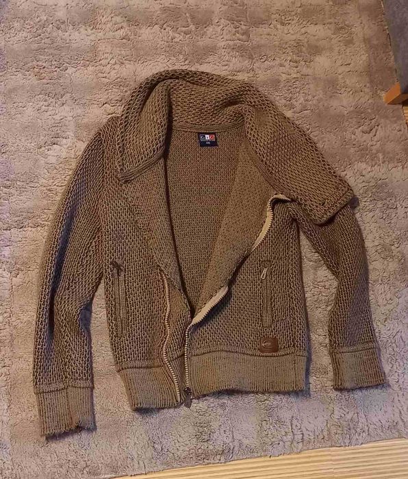 Плетена мъжка жилетка, кафява