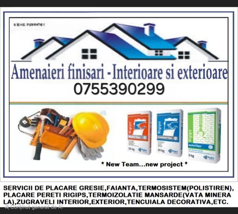 Disponibil. Execut lucrări interioare și exterioare