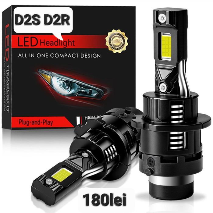 Becuri LED D2S D2R Canbus 12V  60000LM set 2buc