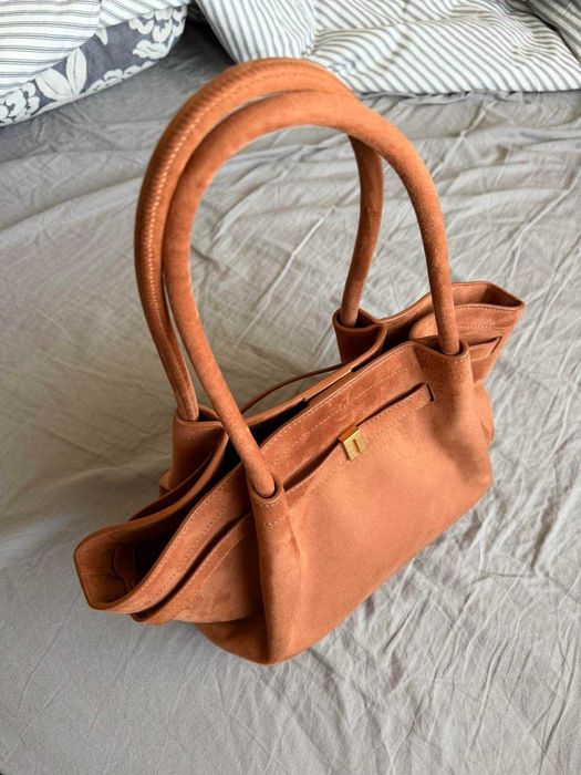 Дамска чанта  JW PEI – като нова Hana Medium Faux Suede Tote Bag - Brown