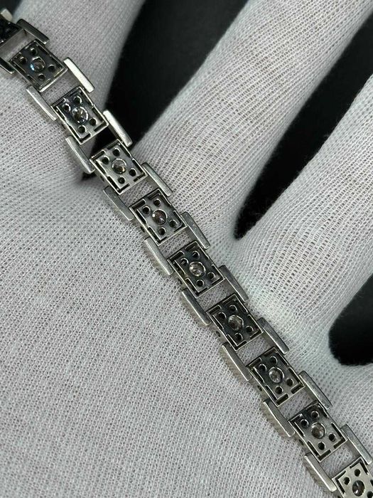 BRATARA AUR 14K + 16 Diamante x 0.35 = 5.60CT - 37.14g -Rusia -Vintage