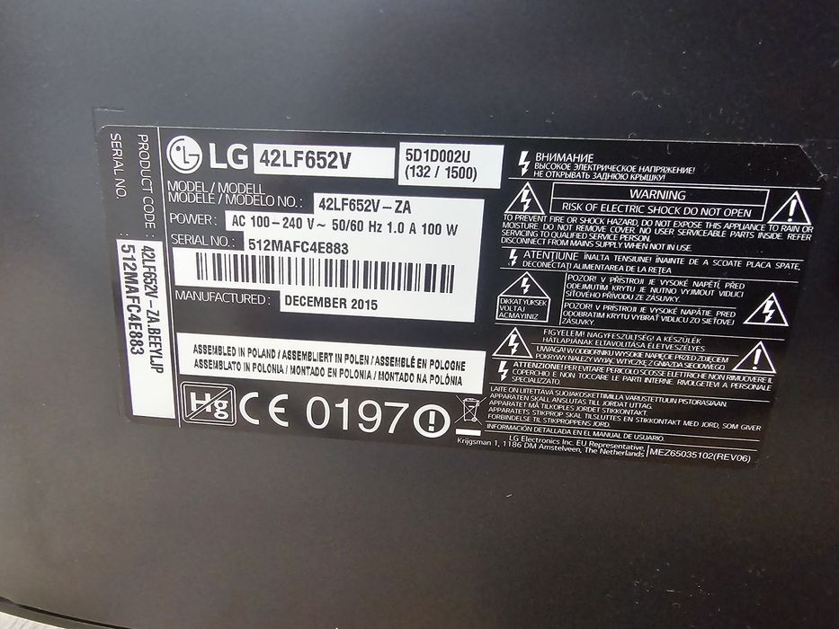 3D телевизор LG 42" Smart TV – модел 42LF652V
