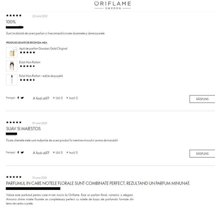 Apă de parfum Volare/ Apă de toaletă Elvie (Oriflame)