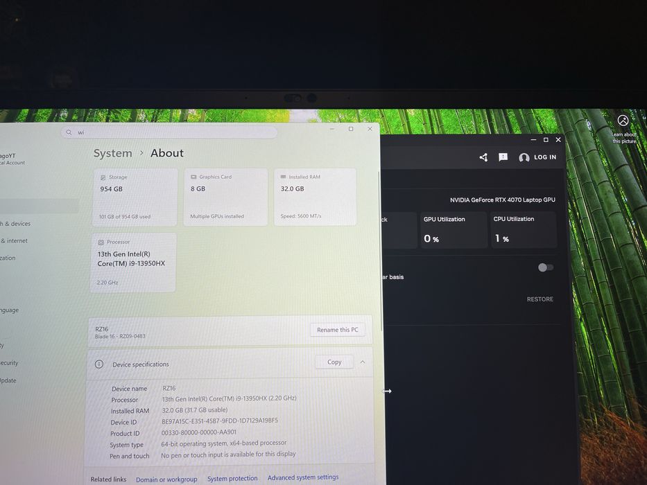 Razer Blade 16 / Intelcore I9 13950HX / 32GB RAM / RTX 4070
