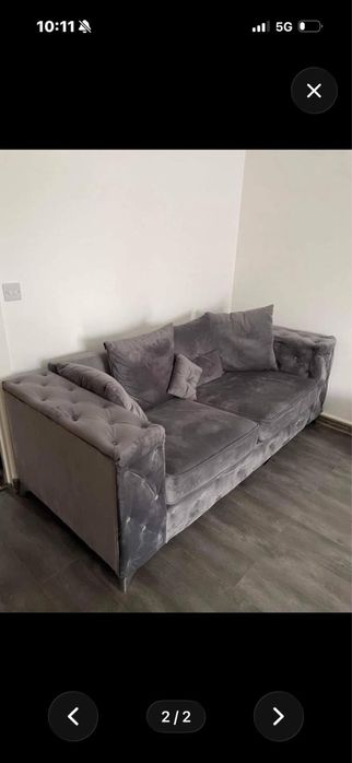 Canapea chesterfield gri