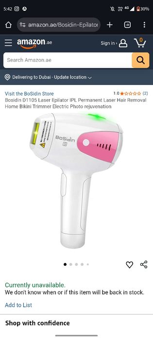 Bosidin  D-1105  2-in-1  Epilator Laser IPL Permanent