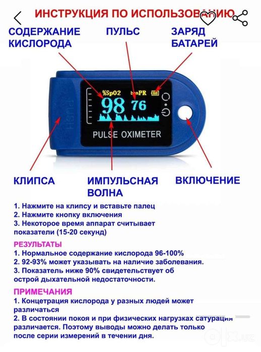 Pulseoximetr пульсоксиметры в ассортименте