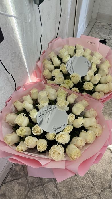 цветы свежие, только что получила, с запиской