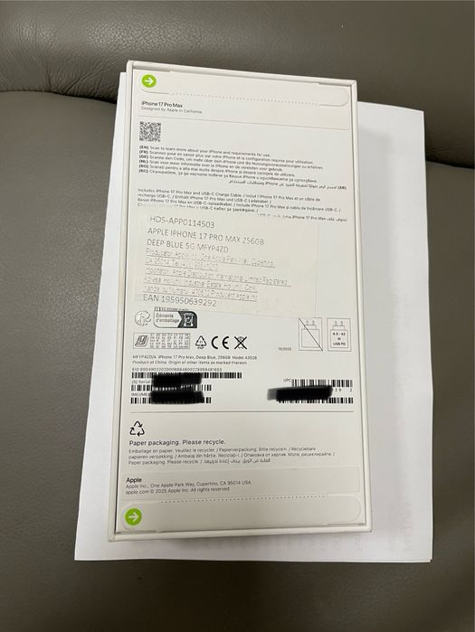 STOC - Iphone 17 Pro MAX 256Gb Blue/Albastru sigilat - garantie 2 ani