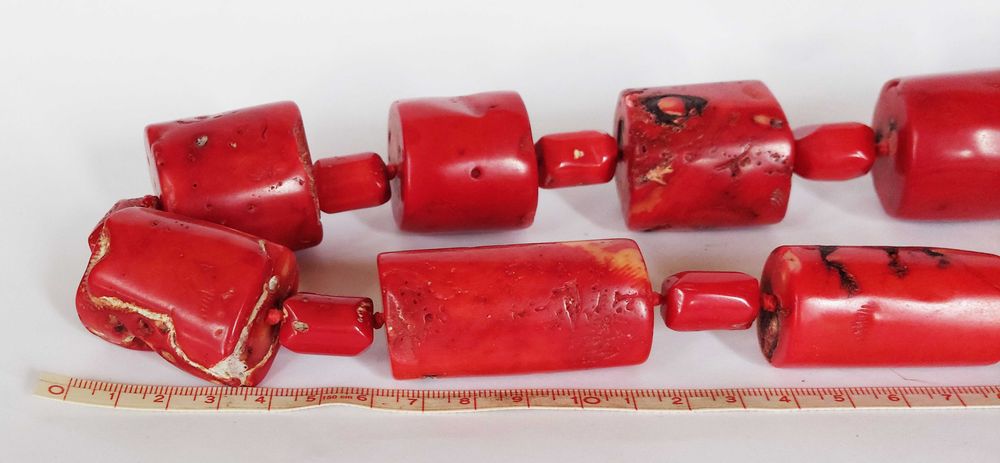 Антикварна Огърлица от Огромни Естествени Корали. Тегло 1.035 кг!