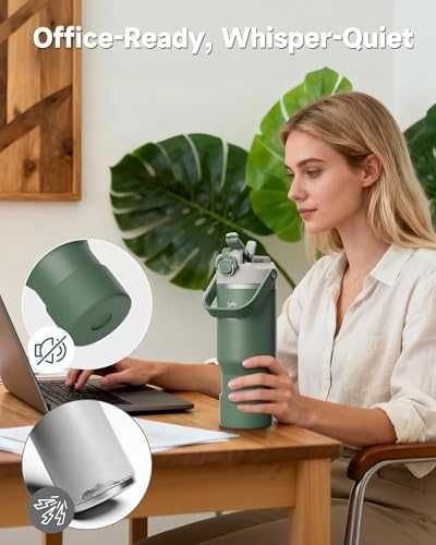 Нова Метална термо бутилка 1L със сламка 1L неръждаема стомана вакуумна изолация