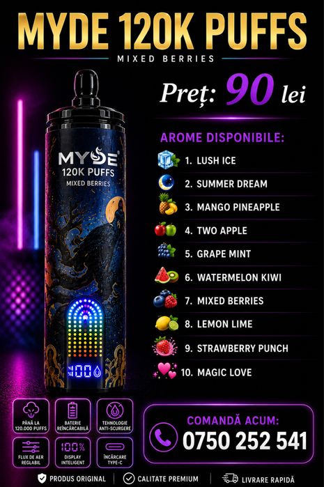 Vape Narghilea Myde 120K Puffs