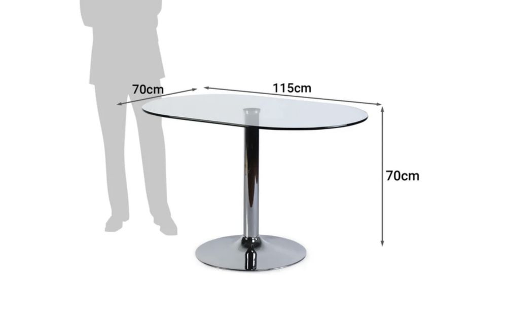 Masa ovala din sticla
