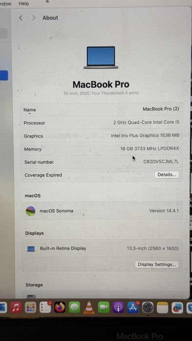MacBook Pro 13” Intel 2020