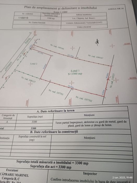 Vând teren intravilan