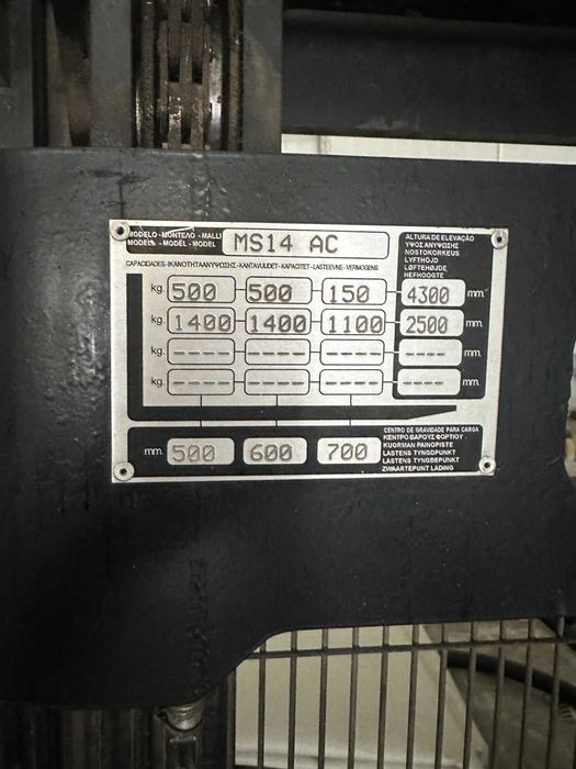 Електрически стакер YALE MS14 AC – 1.4т / 4.3м – работещ