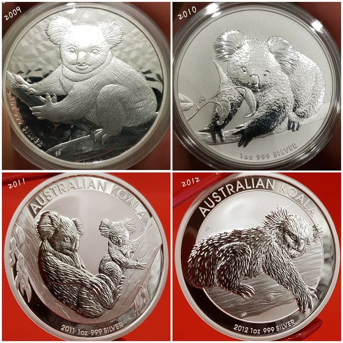 Koala 2009 - 2025 monede lingou argint 999