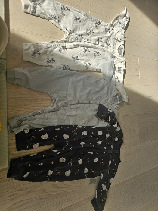 Лот 3 ромпъра / пижами без крачета H&M 74см