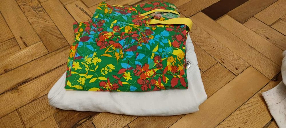 Дамски дълъг ленен панталон и къс шарен