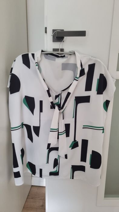 Bluza dama alb verde 44