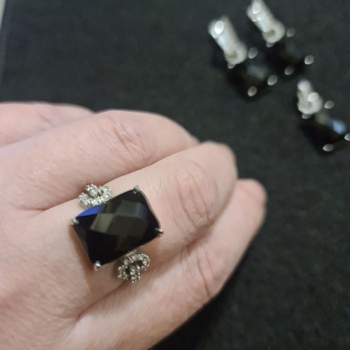 Комплект "Агат"  Золото 585* белое.