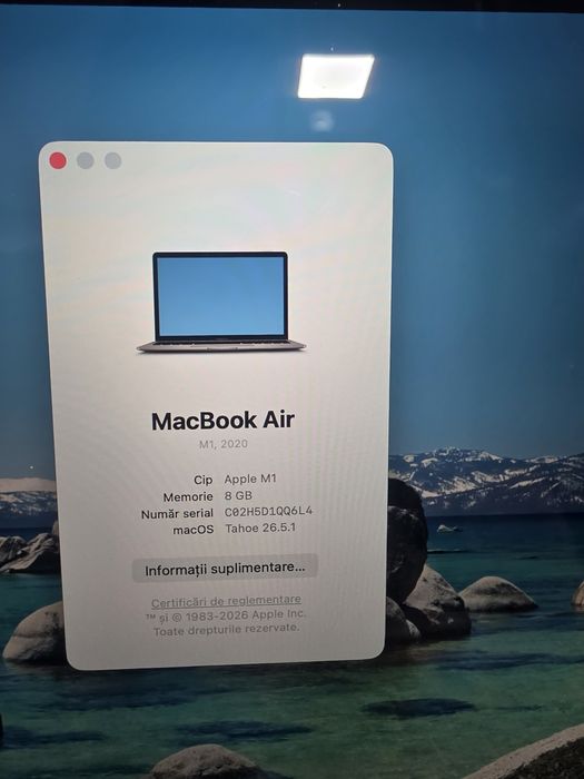Macbook Air M1 256/8GB•Bateria 98%•Amanet Lazar Crangasi •57191