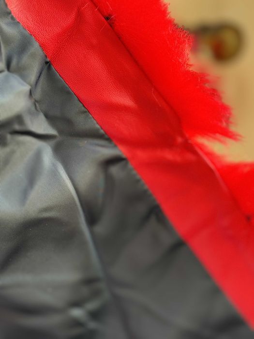 Haină 2 în 1 din blană artificială, cu mâneci detașabile – roșu intens