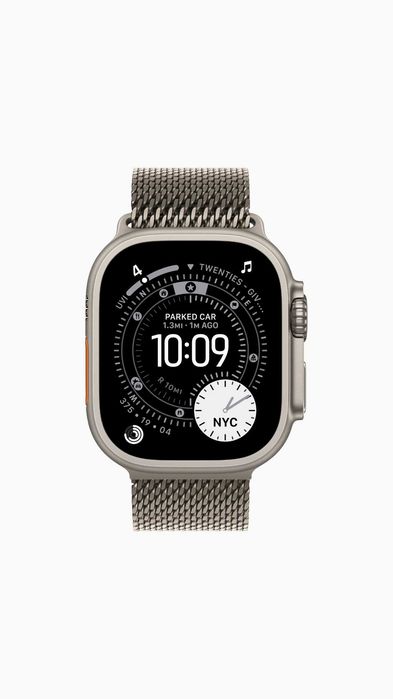 Apple Watch Ultra 3 Natural / Titanium Milanese Loop