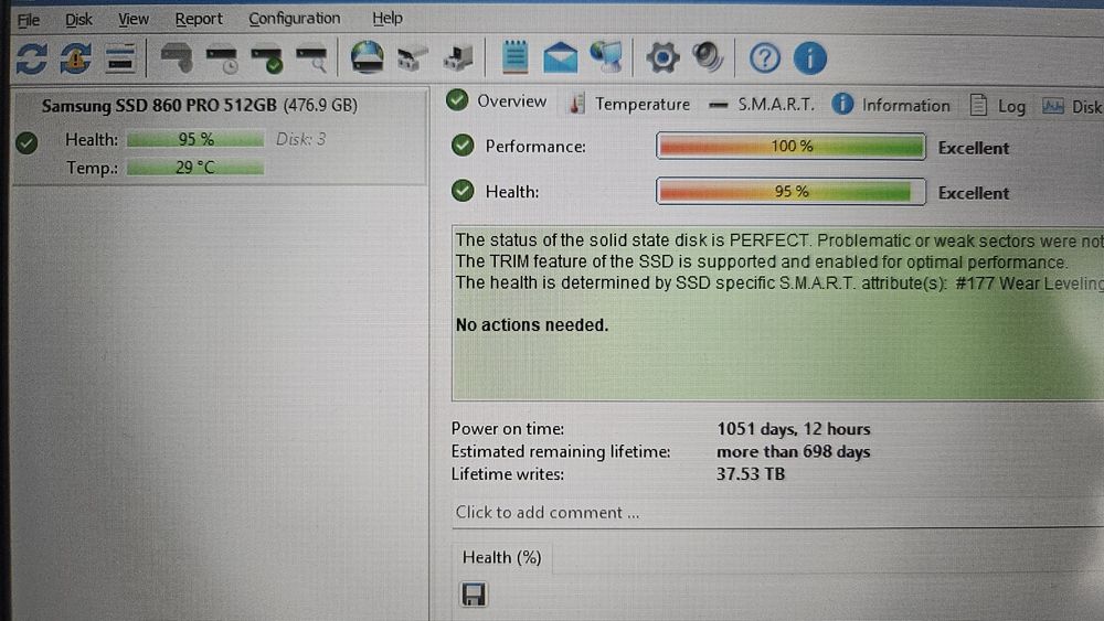 Samsung 2.5" SSD 860 PRO 512Gb
