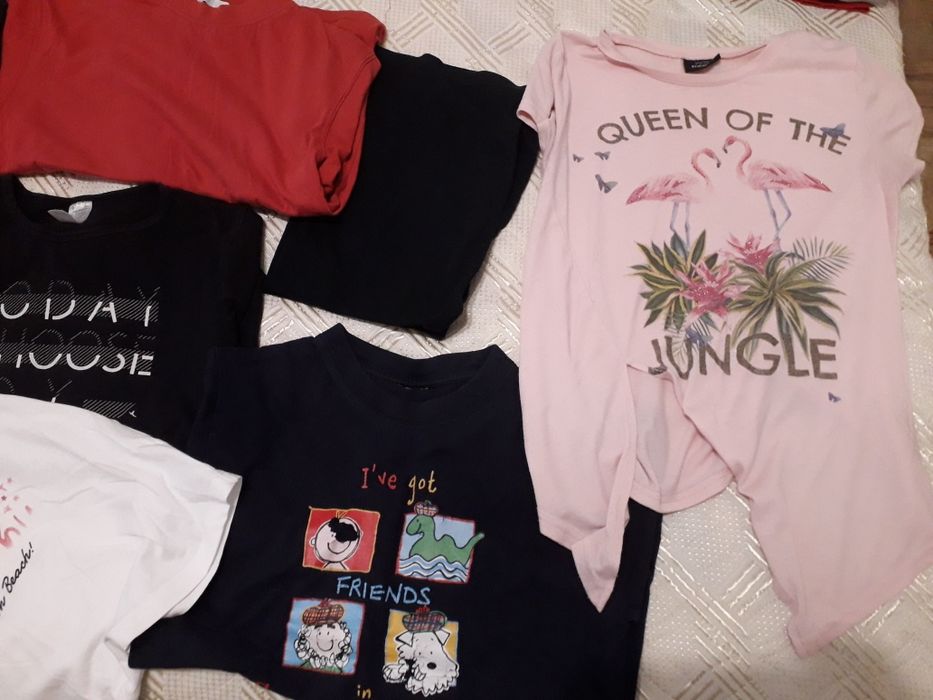 Потници и тениски са момиче р.140