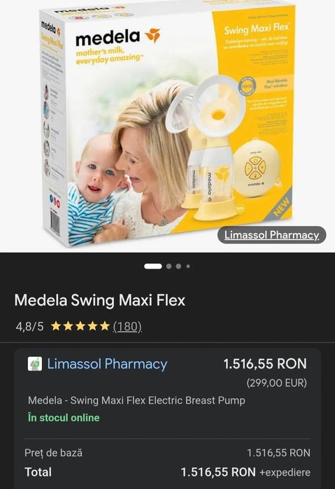 Pompă de sân dublă electrică Swing Maxi Flex de la 1500 lei la 500 lei
