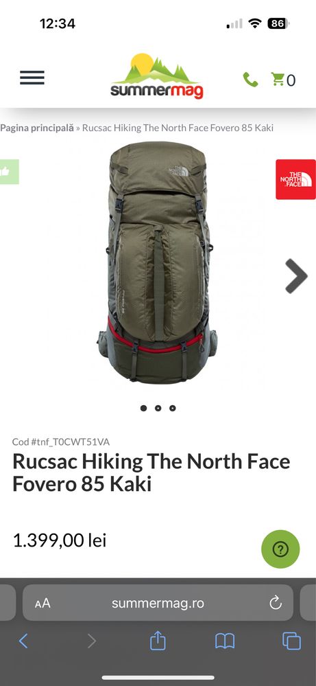 The north face outlet fovero 85