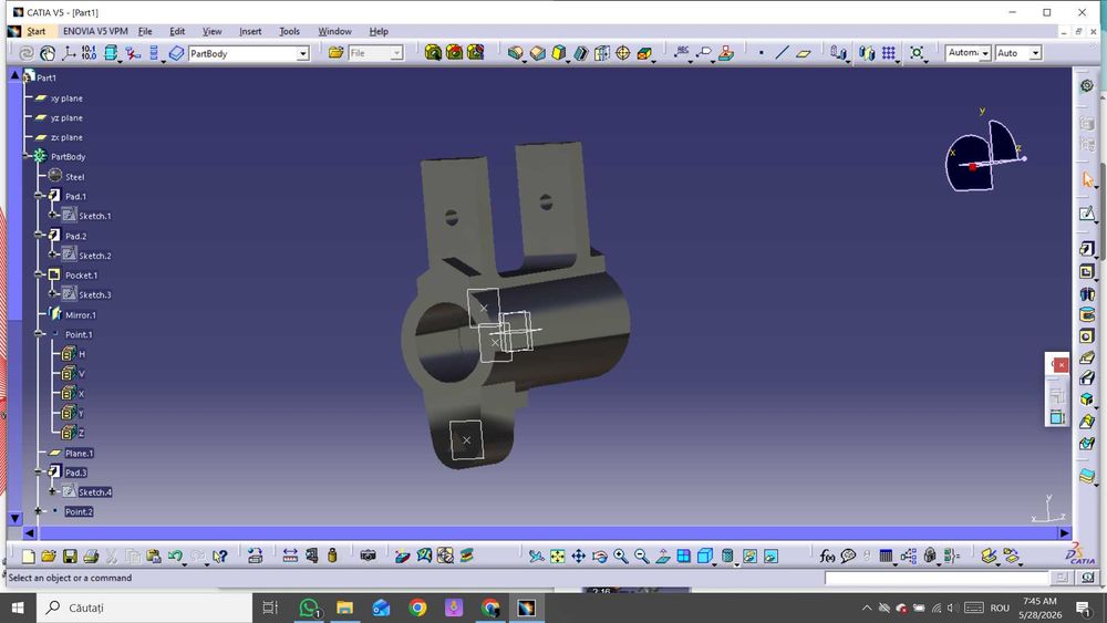 Proiectez piese pentru elevi/studenți în programul CATIA