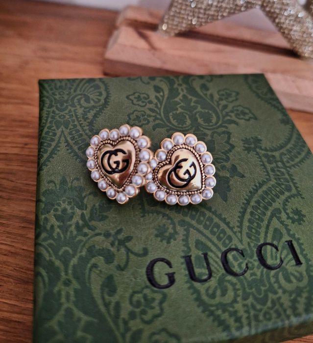 Gucci сребърни обеци с перли