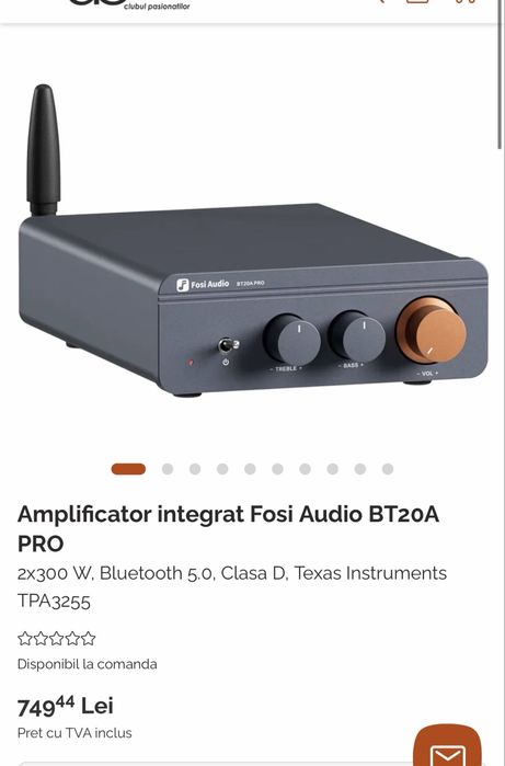 Amplificator integrat Fosi Audio BT20A PROb
