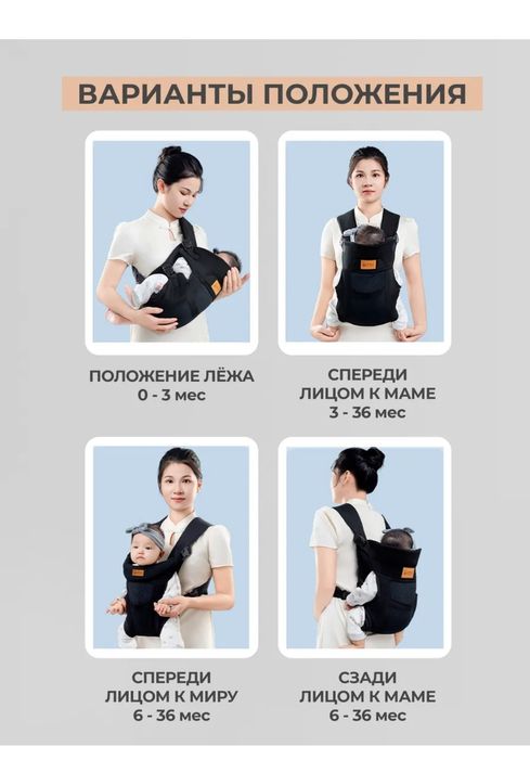 Эргорюкзак, кенгуру, с рождения